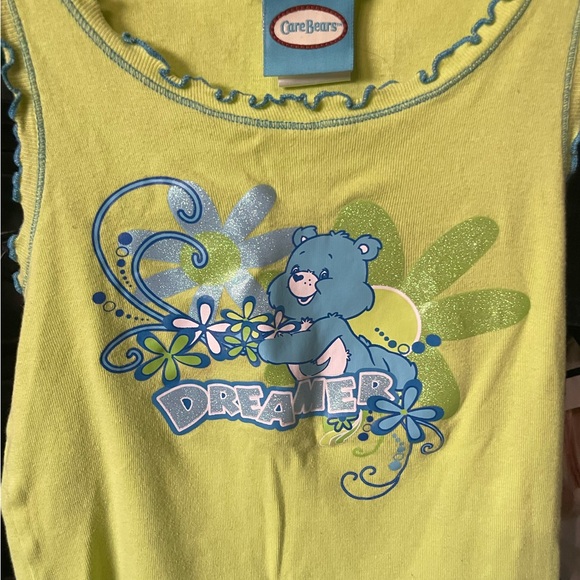Y2K Harajuku ruffled blue and green Care Bears tank top - Picture 2 of 3